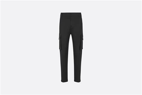 Pantalon cargo Gabardine de coton stretch noir 